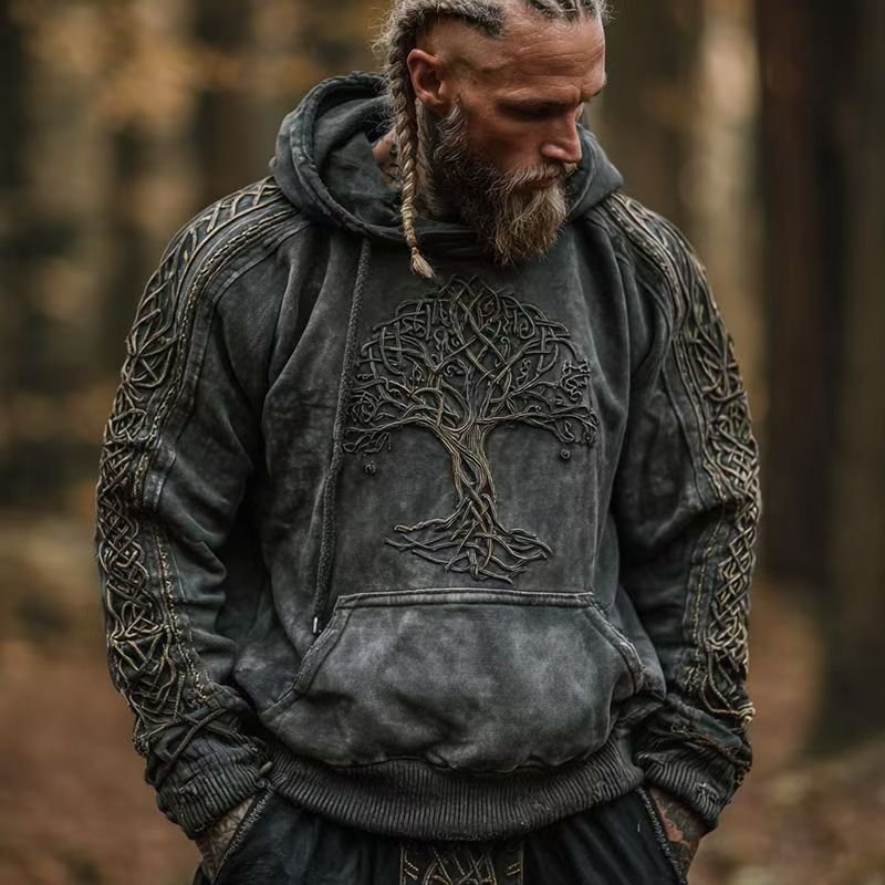 2026 Autumn/Winter American Street Rascal Handsome Hoodie 3D Digital Printed Hoodie Retro Fashion Trend Loose Top Coat for Men