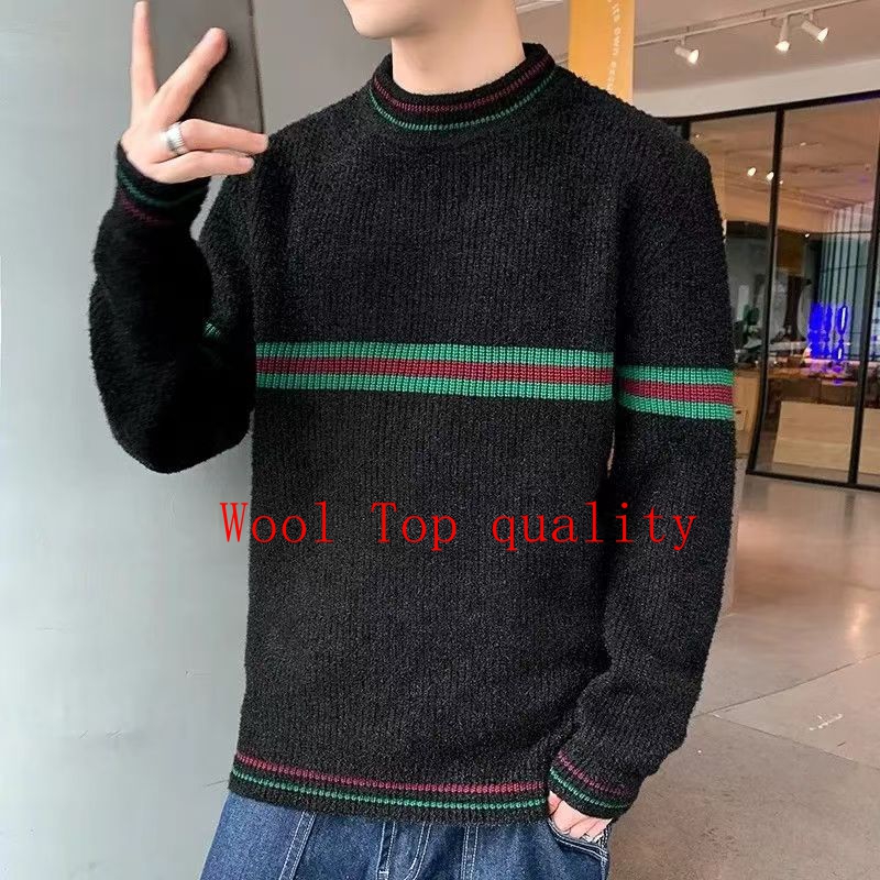 Men sweater Wool Designer men Luxury Autumn Luxury Bodywarm O Neck Red And Green Line Pullover mens casual pullover uomo Women Hoodies Sportswear Ho
