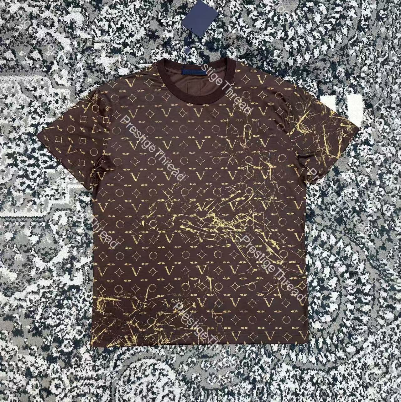 26 New Style Men's T-Shirts Designer Cotton Printed Short Sleeve Vintage Letter Full Print Graffiti Knit Shirt