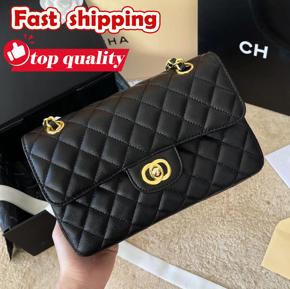 10A cc Designer bags Shoulder Bag Luxury Classics Caviar High Quality Plaid Buckle Flap Handbag Silver Gold Chain Leather Metal Letter Women's