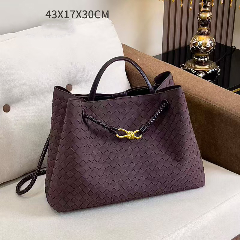 Designer luxury Suede Andiamo Original Leather Bags Top Woven Womens Portable Single Shoulder Crossbody Official Document Tote Bag