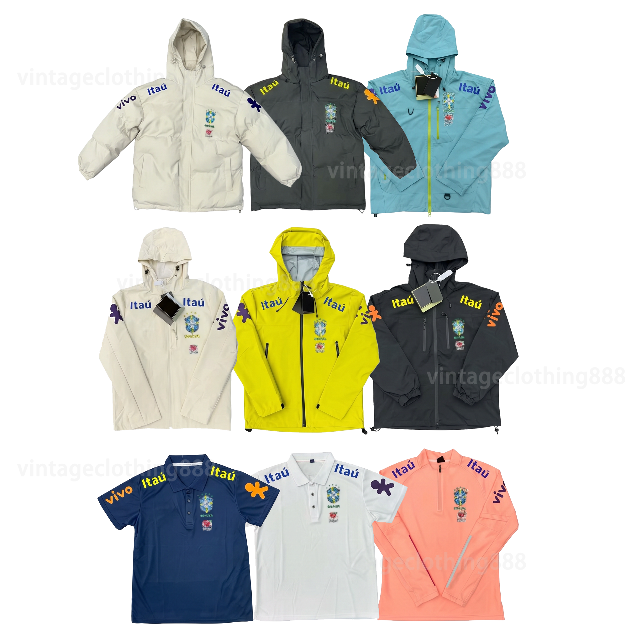 Jacket Men Brazil Windbreaker Jacket Zip Up Hoodie National Team Training Menveste Homme Casual Windproof Hoody Integrated Print Fashion Casual Top