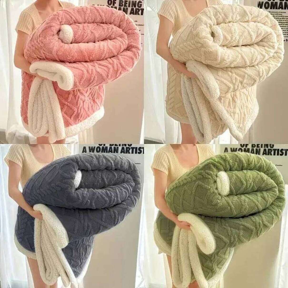 2026 New Luxury Designer 1Pc Jacquard Sherpa Weighted Blanket 8Lbs For Adults Soft Warm And Thickened Calm Ultimate Comfort Free Shipping y y