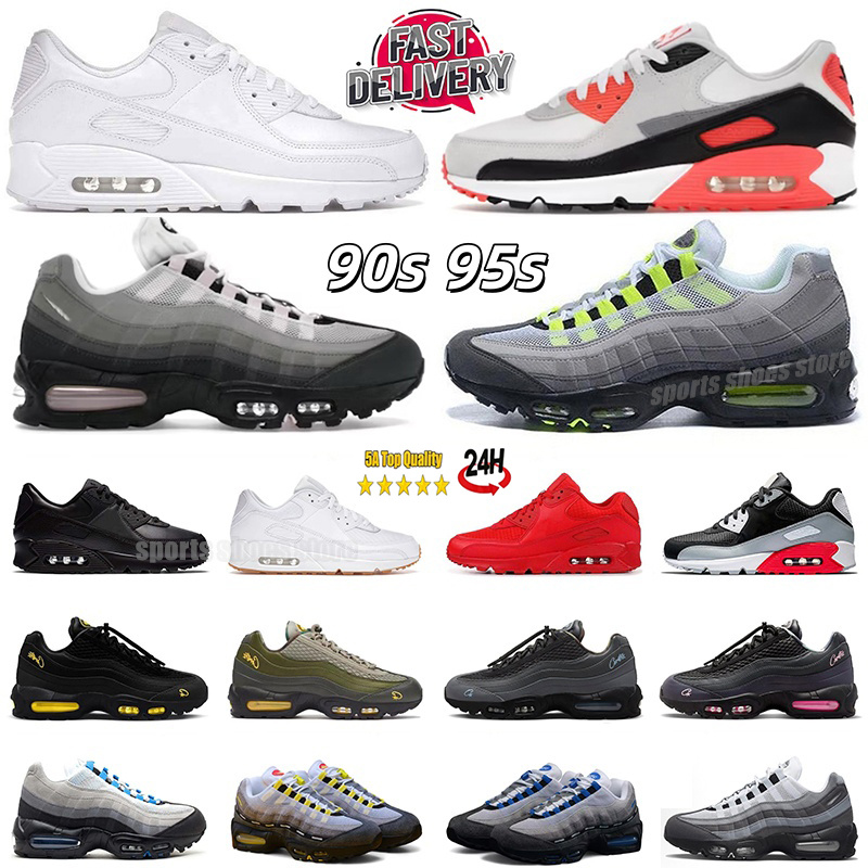 90s 95s Running Sports Shoes Pink Form Neon Triple White Black Red Wolf Grey Polka Dot Total Runner Hyper Women Trainer Sneakers With Box Size 36
