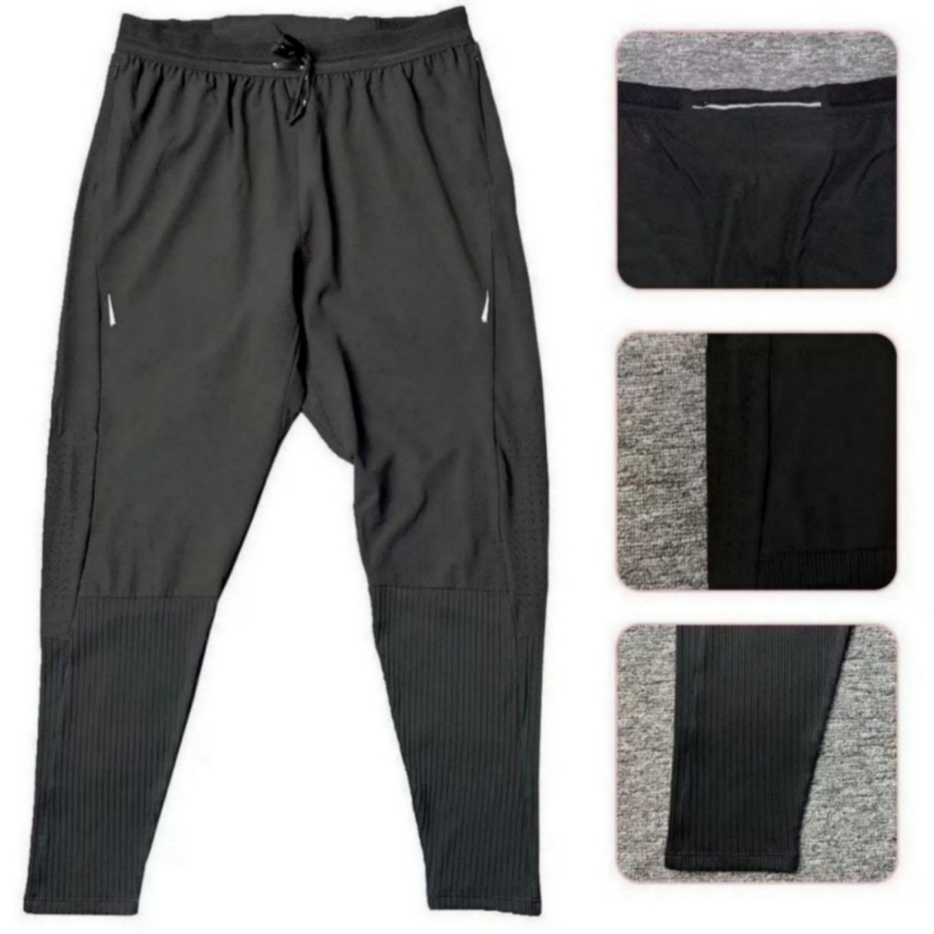 track suit men run division rise Elite running T-Shirt Letter print crew neck short sleeve top Black reflective breathable quick-dry training fitnes