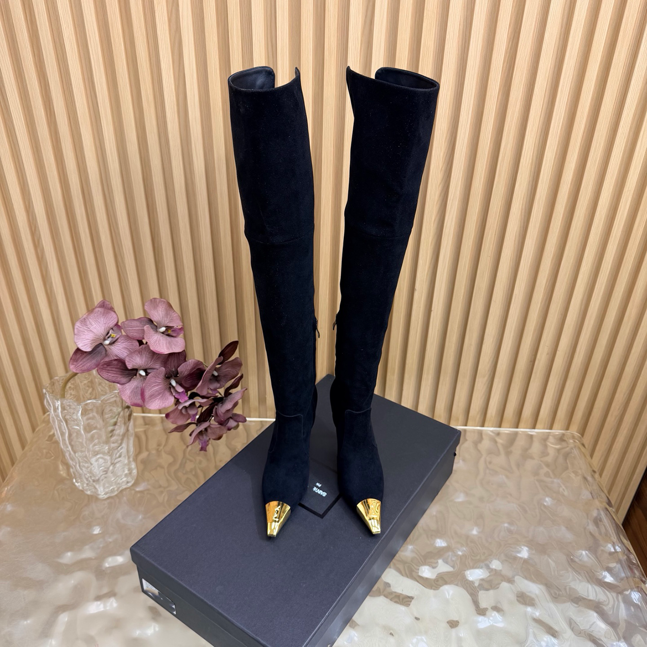 Winter Boot Luxury Designer Womens White Brown Leather Long Knee High Ballerina Flat Round Toe Bow Lace Fashion Footwear Quality Comfort Modern Styl