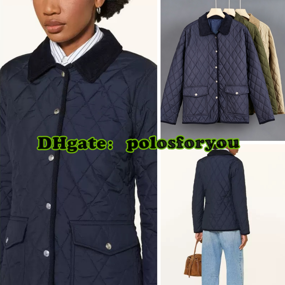 winter jacket women Polo Jacket Vintage womens coat Designer Clothes Women Old Money Coats Spring/Autumn Jacket embroidery Design High-Quality Women