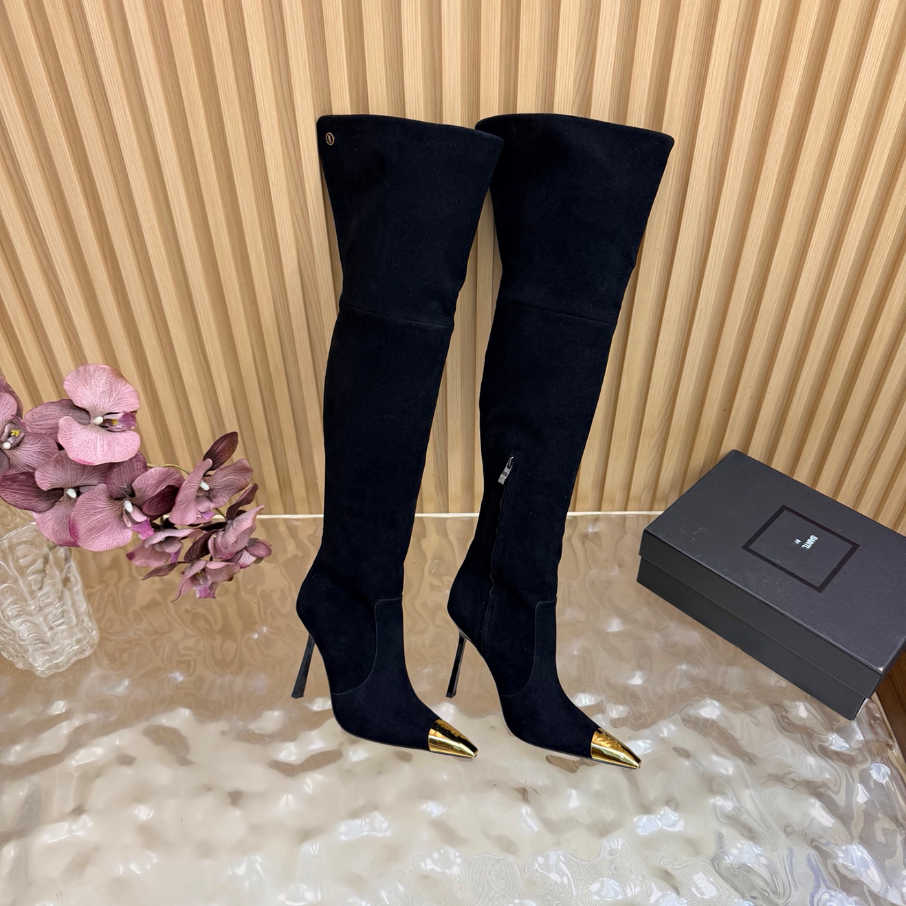 White Boot Designer Luxury Womens Brown Leather Ballerina Knee High Flat Round Toe Bow Lace Fashion Formal Footwear Quality Comfort Modern Stylish T