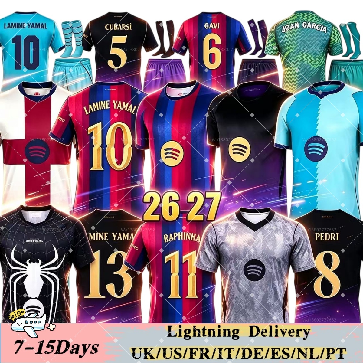 barcelona 26 27 28 football jersey LAMINE YAMAL RAPHINHA Home Away Third kids football kit soccer jerseys GAVI PEDRI JOAO football kits 2025 footbal