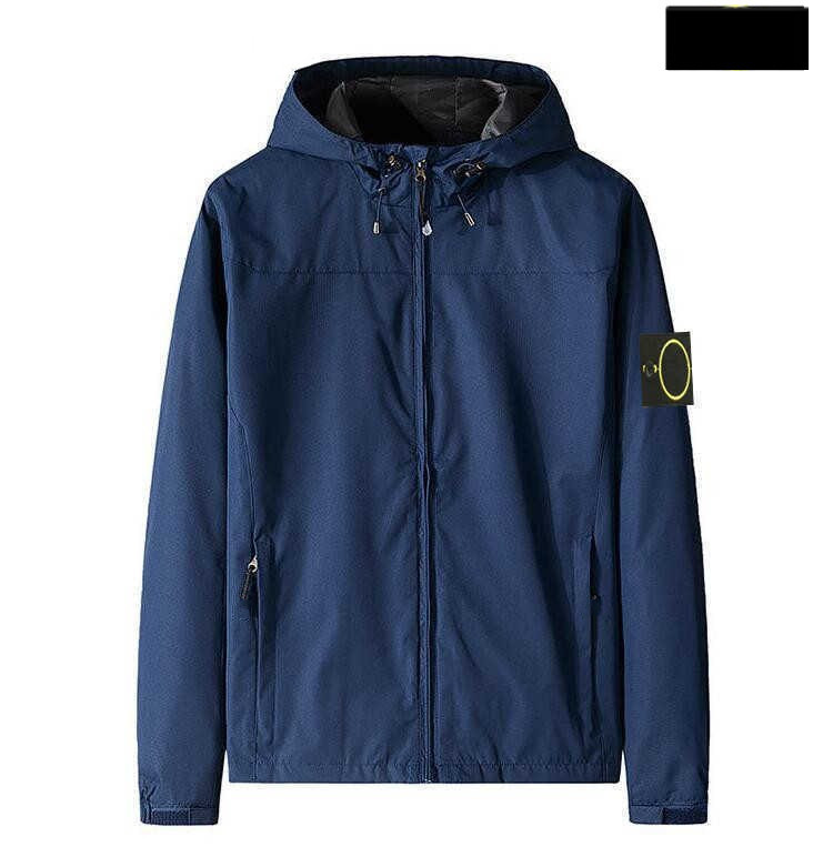 Stone jacket, high-quality men's stone luxury brand hooded jacket, casual badge jacket, outerwear