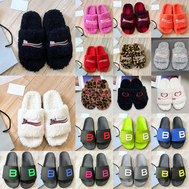 balenciaga fur slides slippers Livraison gratuite, chaussures de paresseux et sandales de luxe, confortables, Paris, doublure moelleuse, flip-flo