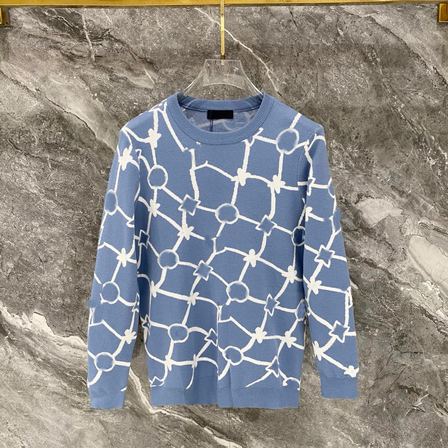 Designer brand clothing, high-quality men's sweaters, wool sweaters, high-density knitted, versatile sweaters, round neck pullover, long sle
