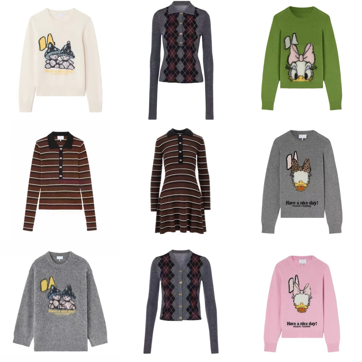 2026 Haute qualité Niche Designer Pull Tricots Nouveau Tendance Classique Chaud Motif Imprimé Laine Mélange Col Rond Femmes Casual Polyvalent Lâc