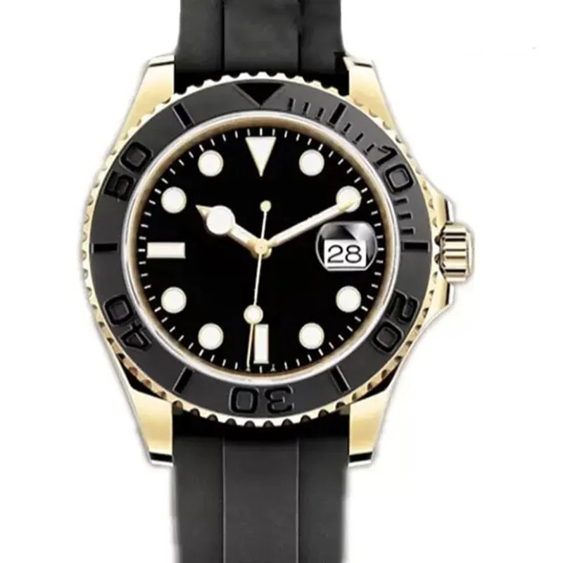 U1 Top 3A Factory ST9 Men's Luxury Designer Watch Yatch Master Dark Rhodium Wristwatch Automatic Mechanical Movement Rose Gold Dial Floding Cla