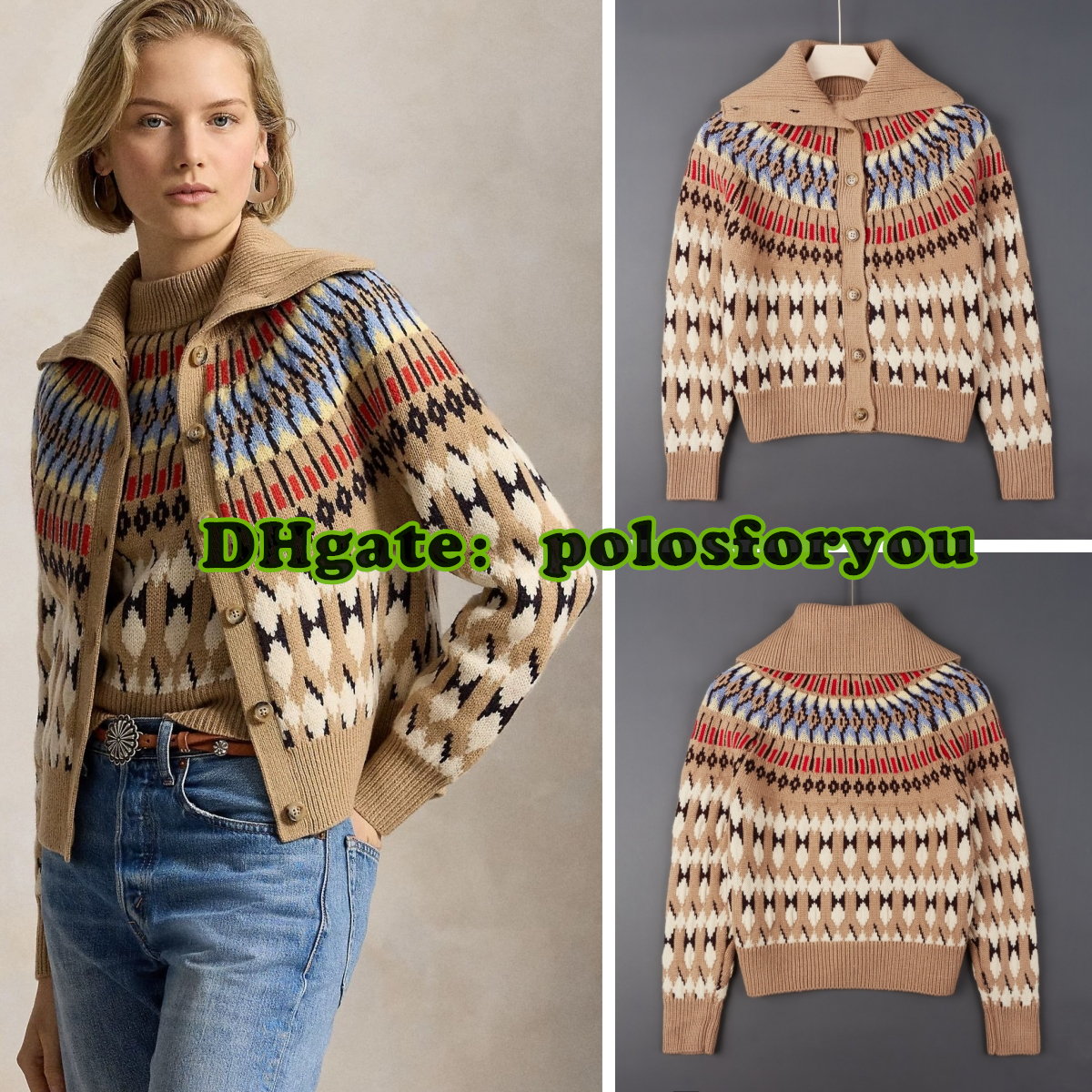 Cardigan woman designer polo cardigan 2026 trend Vintage Cardigan for Women sweater Women's early autumn slim fit jacquard knitted cardigan