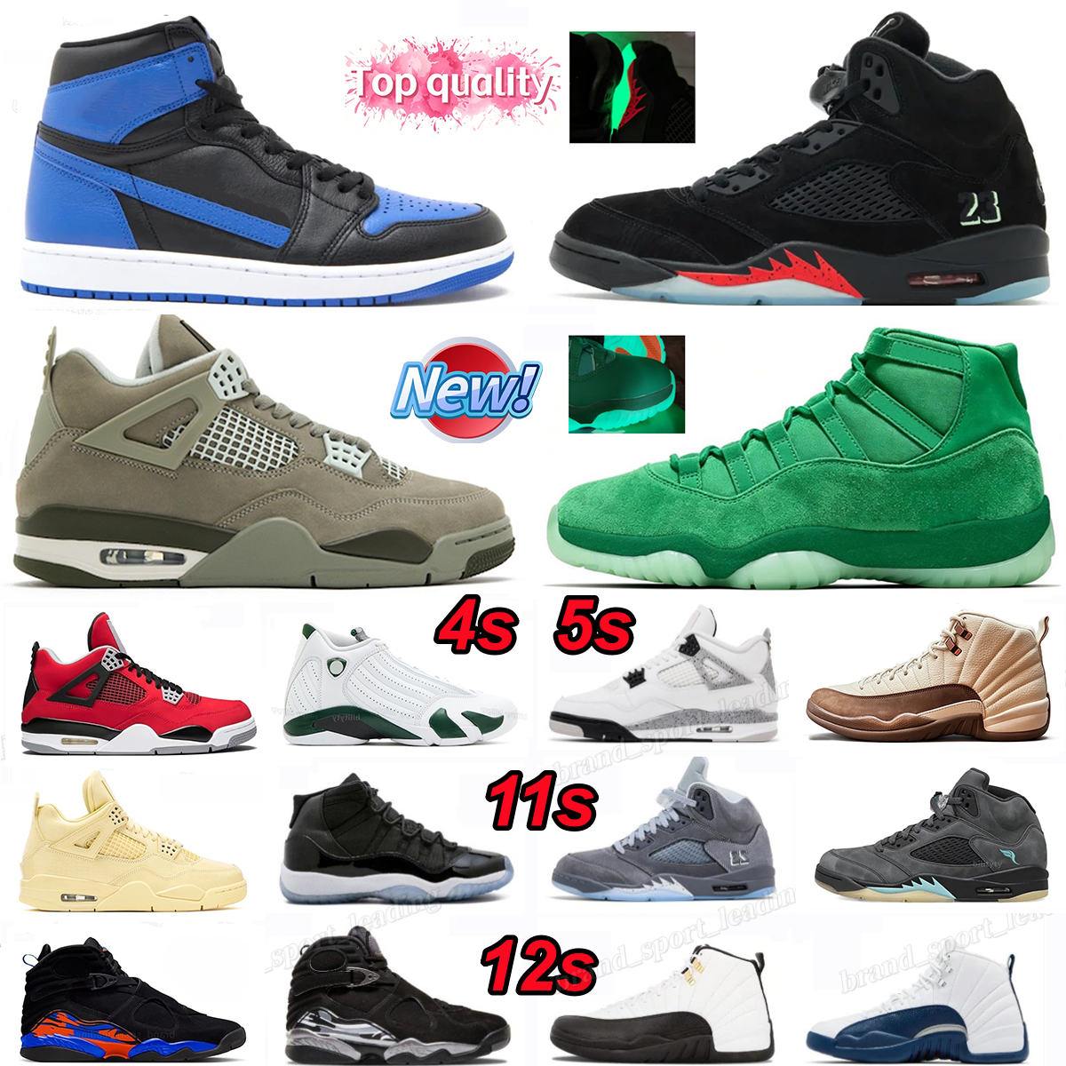 Nike air jordan 4 4s J4 5s J5 Jumpman 5 Basketball Shoes Black Cat Metallic Grape Thunder man shoes sneakers
