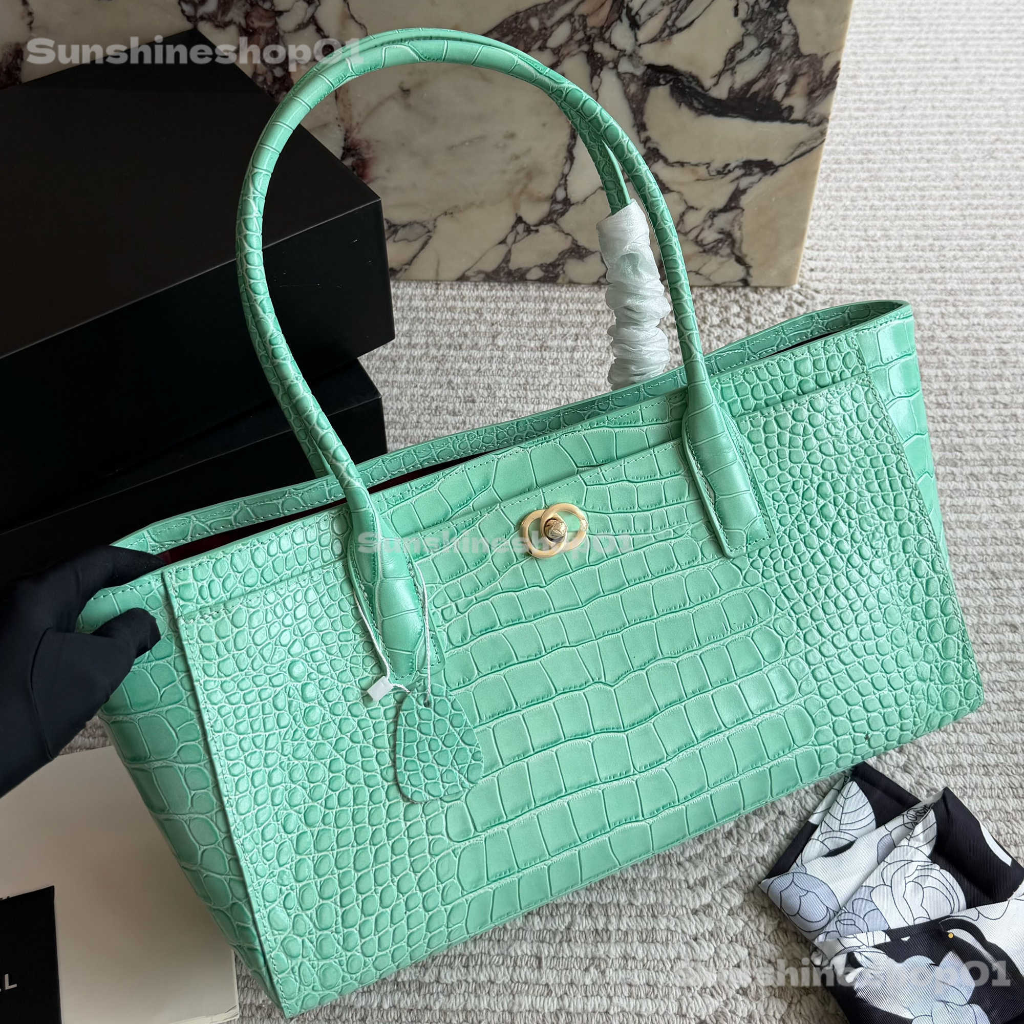 Totes Designer CERF Totes Bags Crocodile Embossed Leather Suede Chain Luxury Handbag Large Capacity Shoulder Bag Fashion Underarm Bag Women retro co