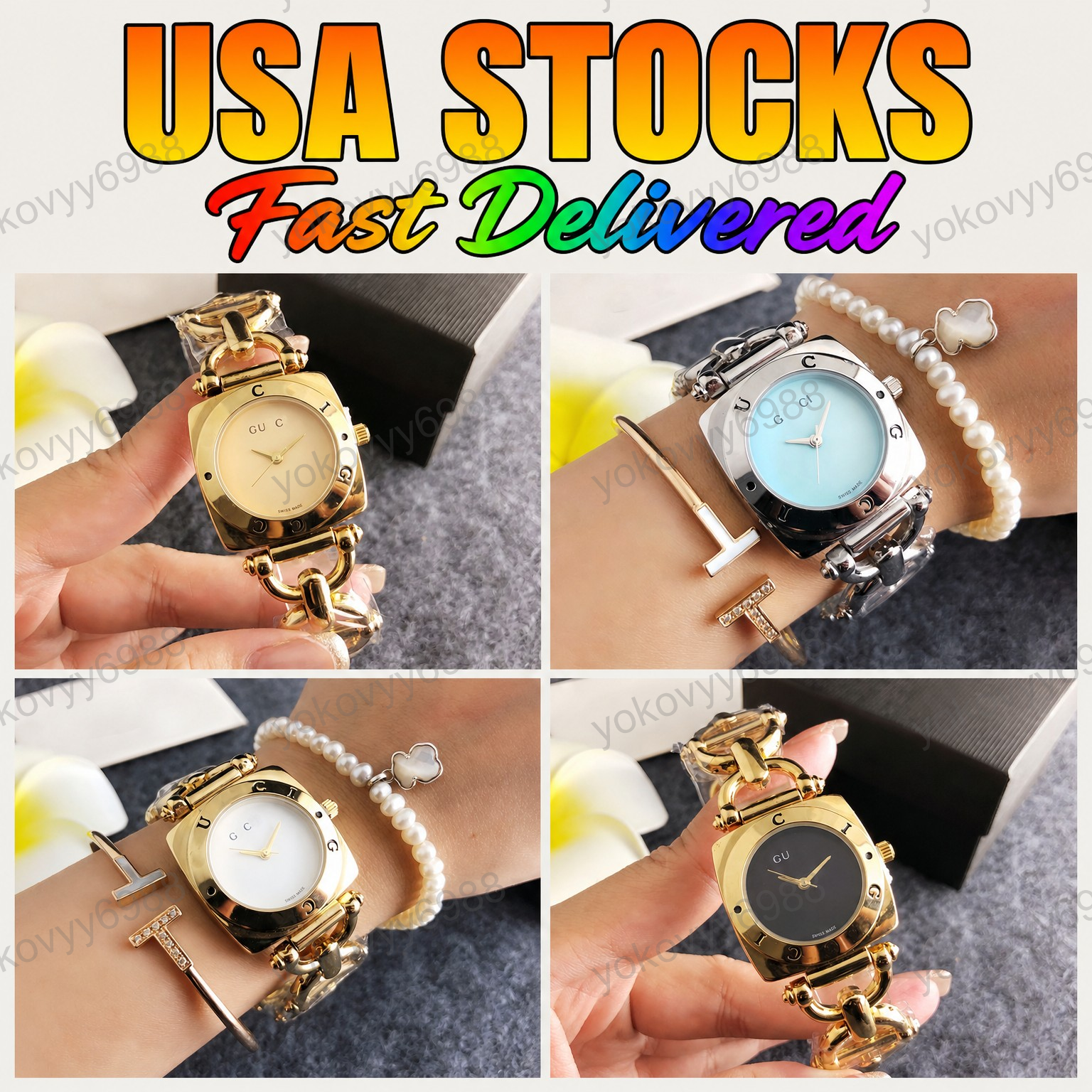Full Brand Womens Quartz Wrist Watches - 30mm Steel Bracelet Band - Luxury Analog Clock for Ladies G194