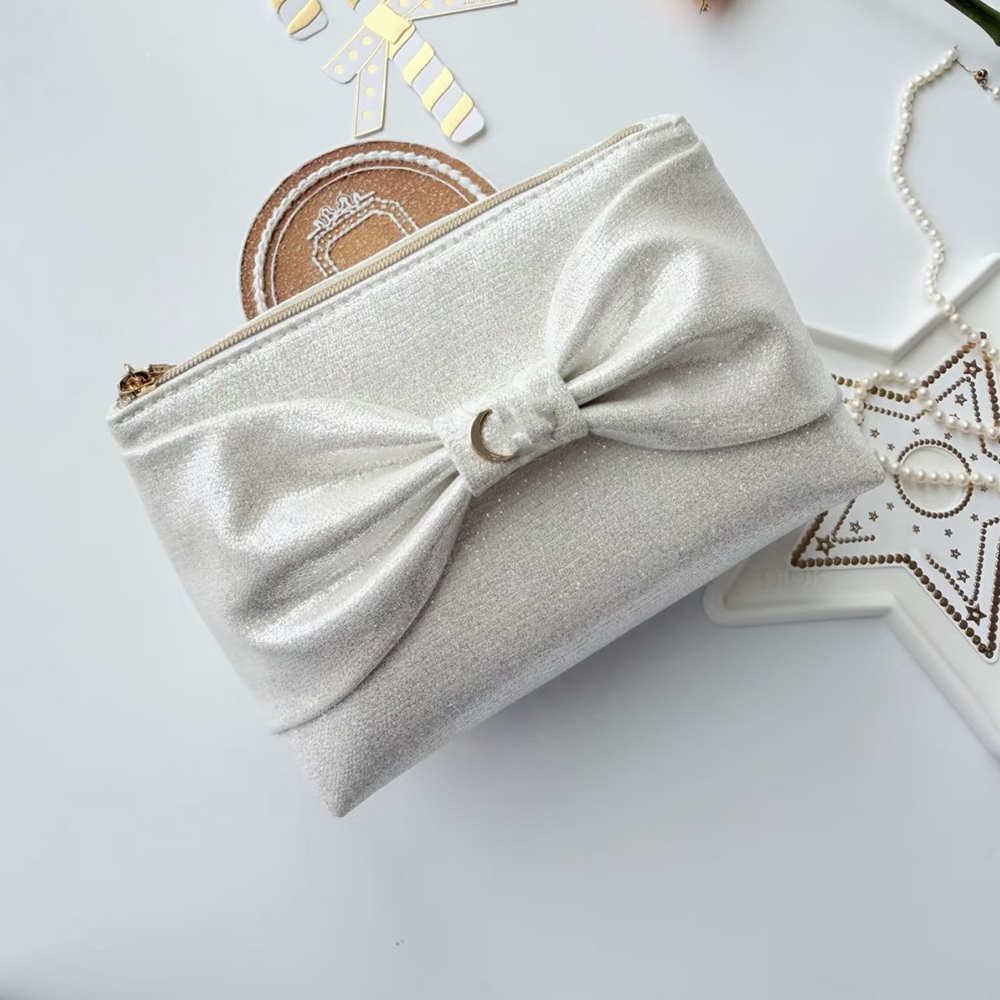 Sac de maquillage à nœud de styliste, pochette de beauté cosmétique classique, boîte de rangement de maquillage, étui de rangement, porte-clés, s