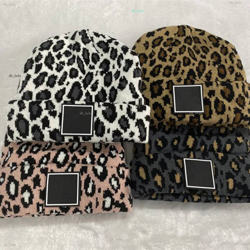 Bonnet de styliste pour femmes et hommes, chapeaux Skullies tricotés d'hiver, unisexe, Bonnet chaud, casquette léopard