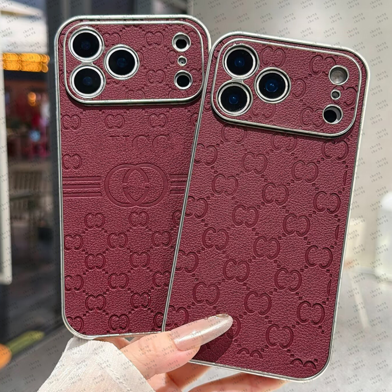 Luxury iPhone Case for iPhone 18 17 16 15 14 Pro Max Leather, Designer Phone Case 15 14 13 Pro for Women Men Excellent Grip Shockproof Ultra Slim Sh