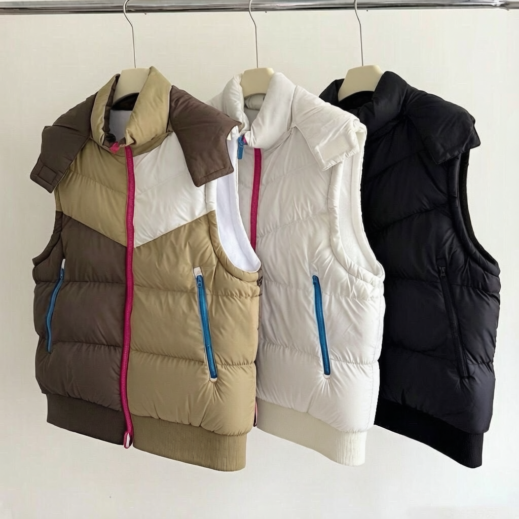 Men Puffer Vest Jacket Designer Men Gilet Detachable Hood Wearable On Both Sides Sleeveless Jacket Windproof Warm Quilted Gilet Casual Zip Up Winter