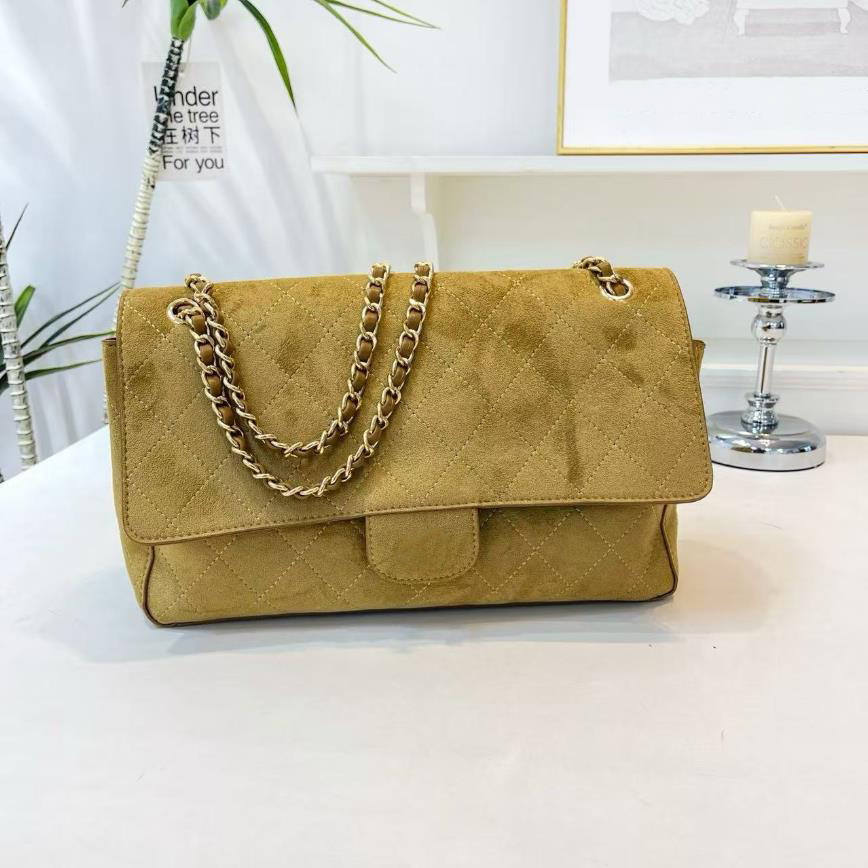 Designer Bag Retro Faux Suede chain shoulder bag for women, autumn and winter textured flap armpit bag, simple and versatile crossbody 32CM evening