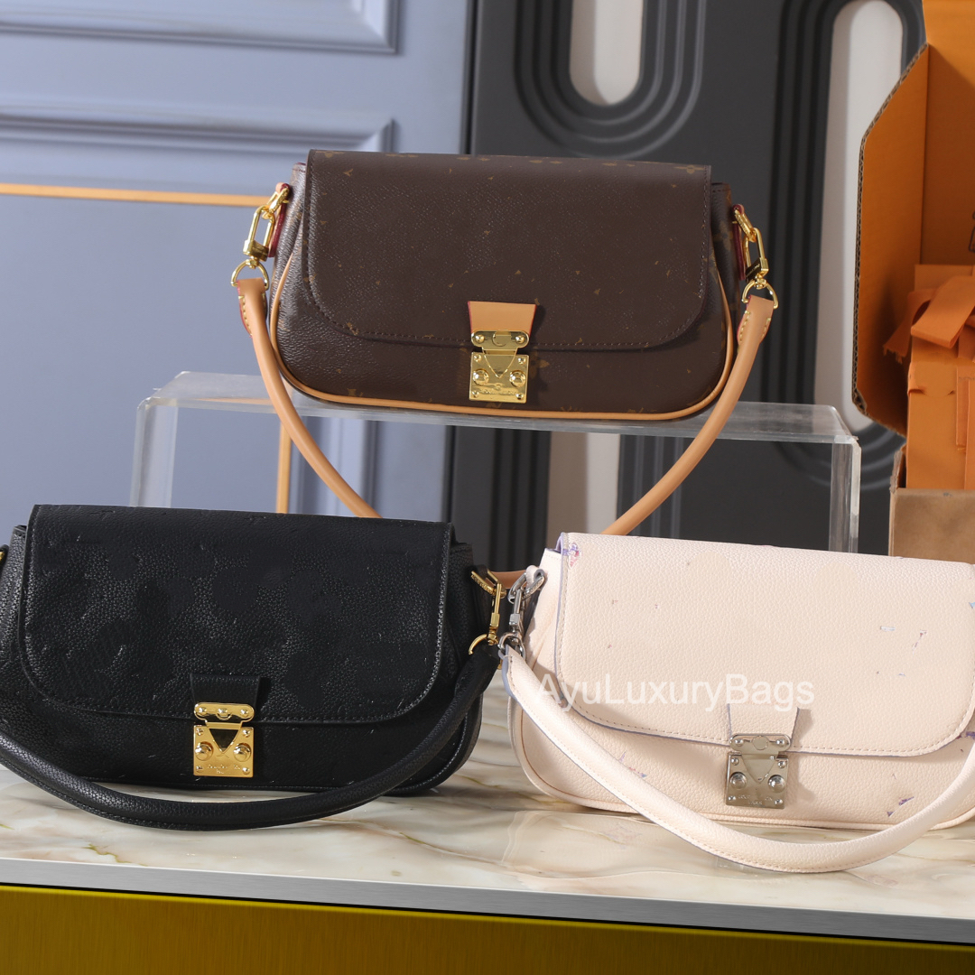 High quality Luxury Monogram Women Bag, Vintage Brown Flower Embossed Leather Denim Handbag Underarm Shoulder Crossbody Bag for Daily Commuter Gift