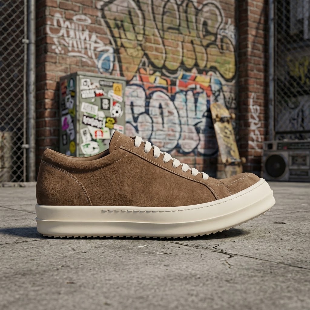 Luxury Men Canvas Sneakers Suede Leather Skateboard Shoes Round Toe Thick Sole Vulcanized Flat Board Shoes Contrast Stitching Low Top Casual Walking