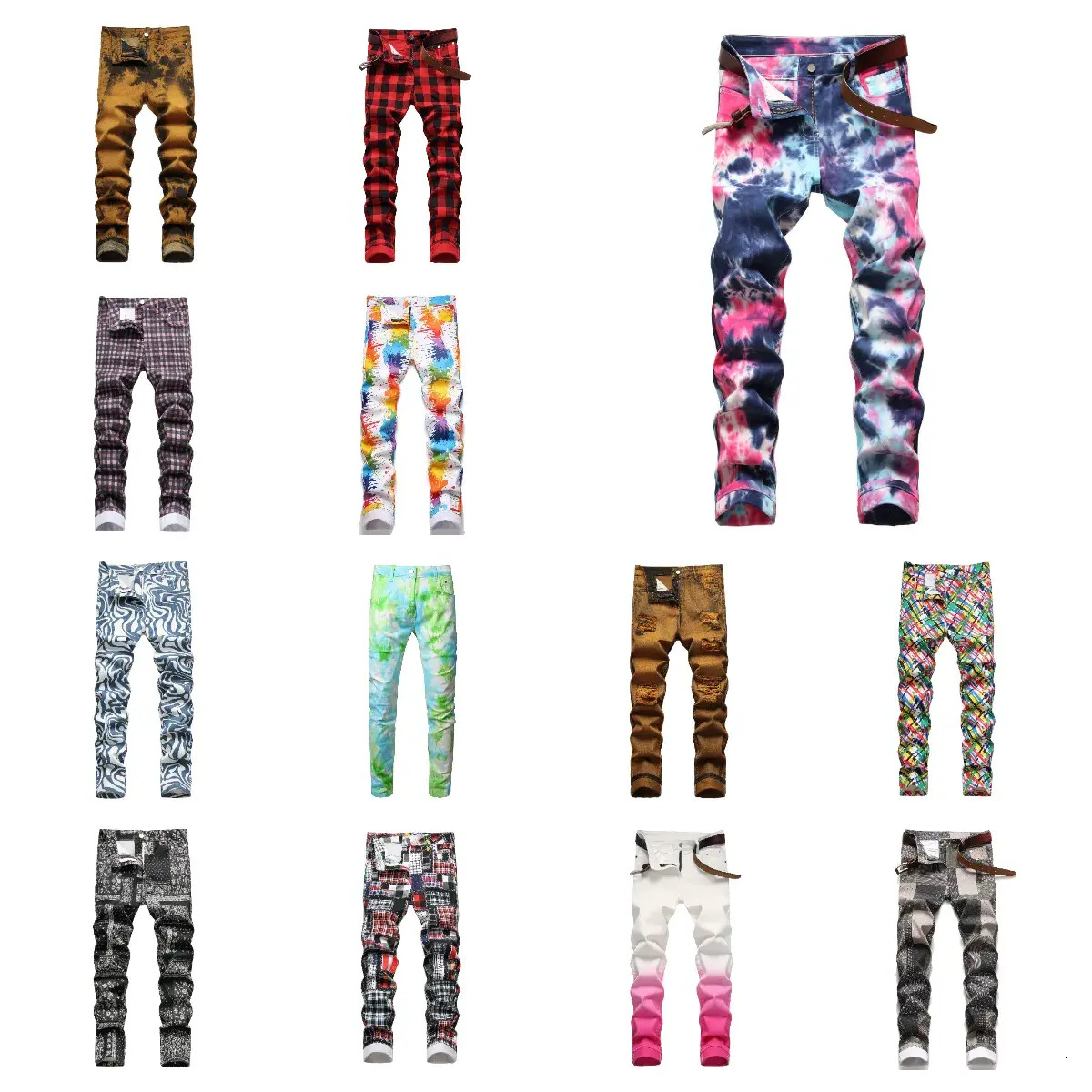 Men Jeans Y2k Skinny Designer Denim Motorcycle Pant Halloween trousers Slim Fit Men's Trousers Men And Women Hip Hop Streetwear For Mens Uomo P