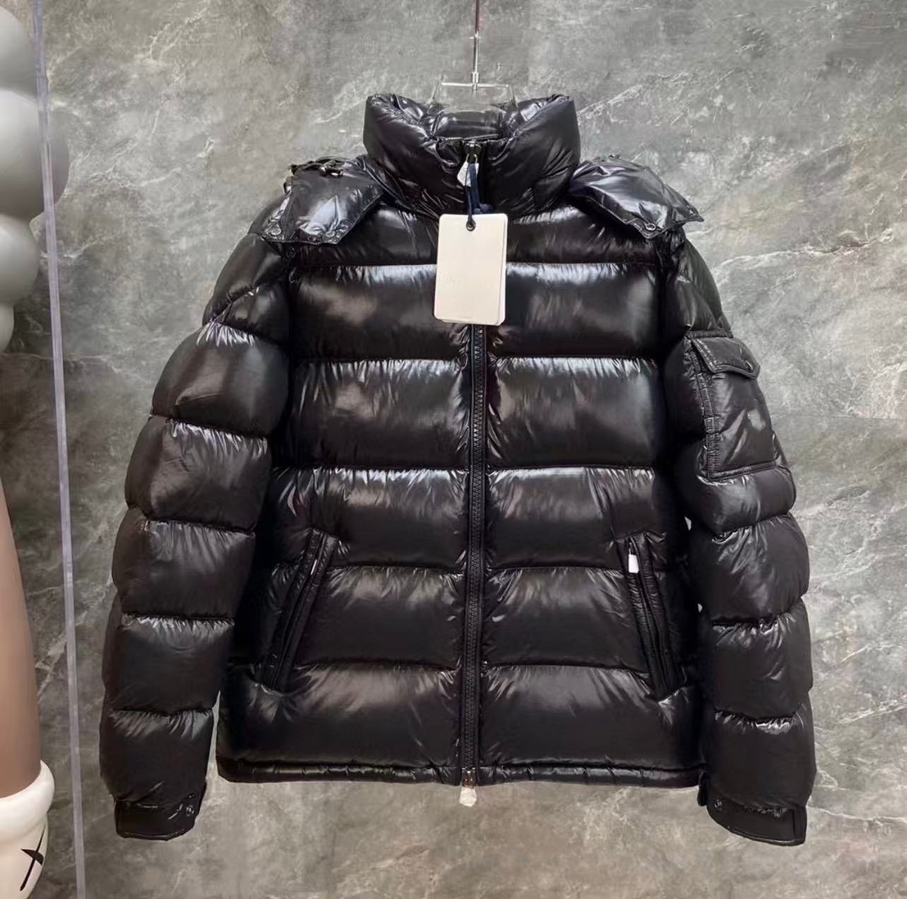 unisex women down jacket shiny hooded bubble puffer coat designer style short thick warm zip up quilted winter outerwear size S-5XL