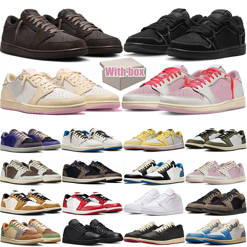 with box travi scoot1s low 1 1s shoes men women designer sneakers shy pink black phantom velvet brown travis sports outdoor trainers scottshoe 36-45