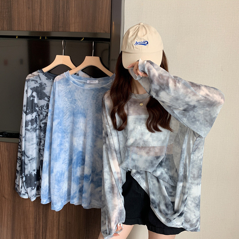 ladies Women T-Shirt Designer Mesh Sun Protection Clothing Luxurious Summer New Casual Printed Pullover Long Sleeved Women's T Shirt Outdoor Si