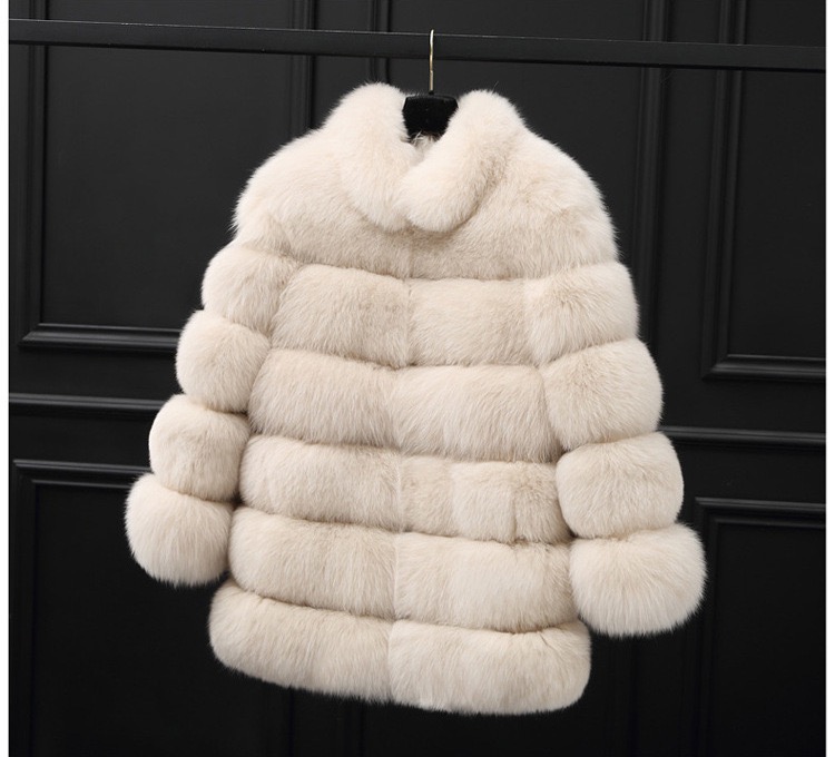 70CM 4in1 New Fast Shipping New Fashion Women Fashion Real Natural Fox Fur Long Coat Jacket for Winter Warm Over Coat