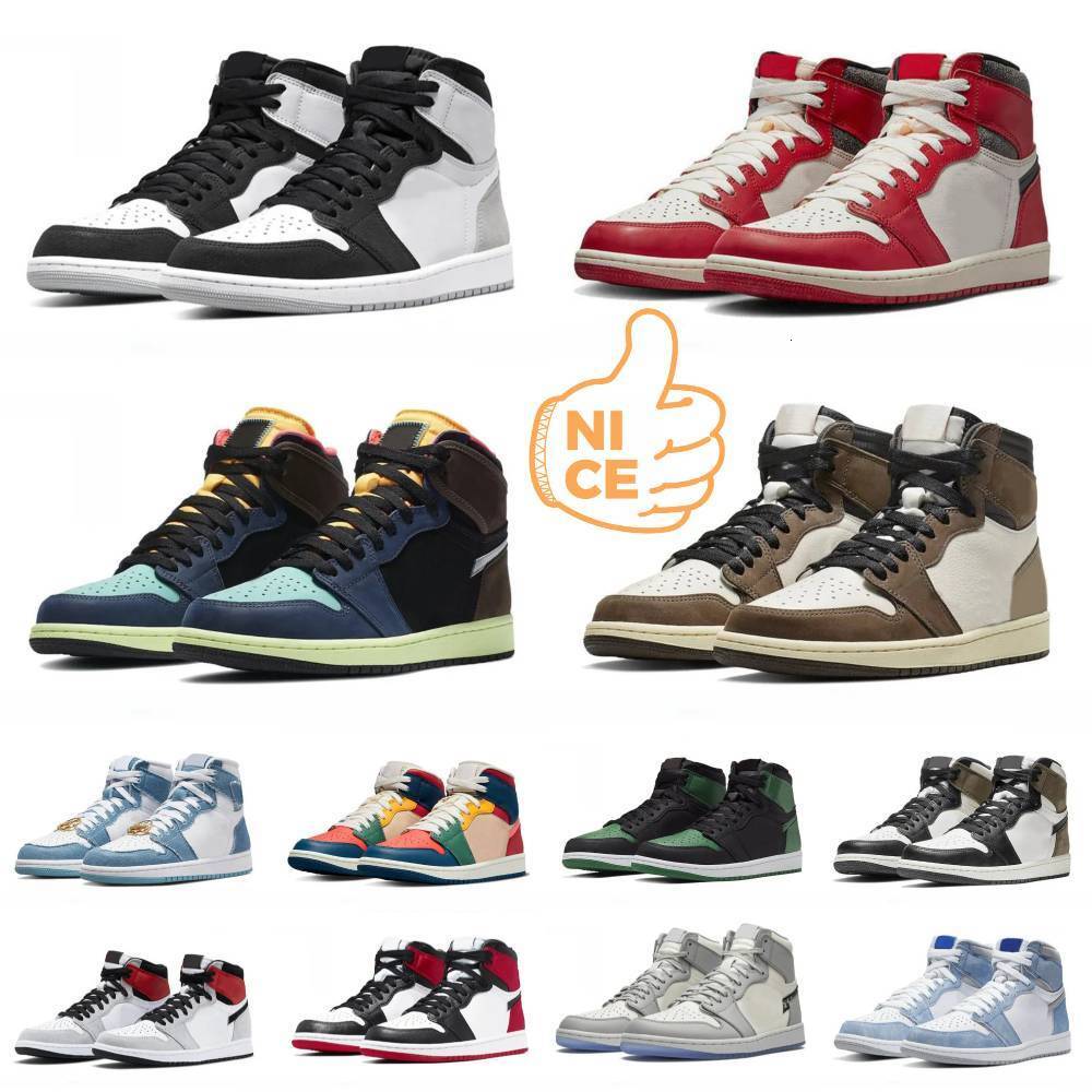 Mans 1 1S Sports Basketball Shoes Trainers 1S Women High Low Chicago Lost Found Reverse TS True Turbo Blue Bio Hack Casual Shoe DARK Mocha OG Denim