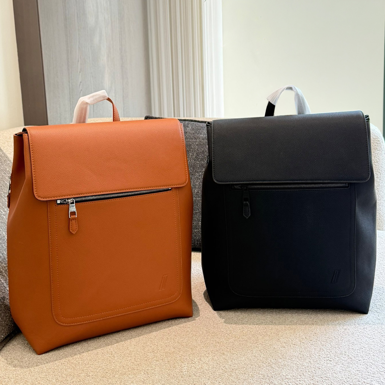 Sac à dos en cuir de luxe pour hommes, sac de voyage pour ordinateur portable d'affaires, sac à dos à cordon de serrage de grande capacité, sac à