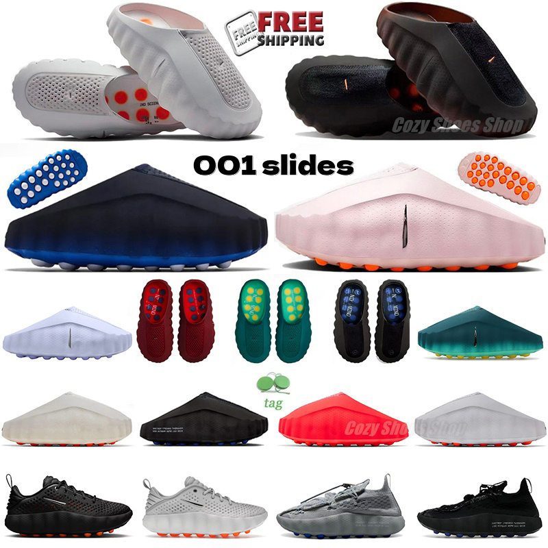 Free Shipping 001 slides designer slippers slides Black Chrome Smoke Grey Platform clogs Mens Womens 002 Black Smoke Grey Outdoor shoes Size 36-47