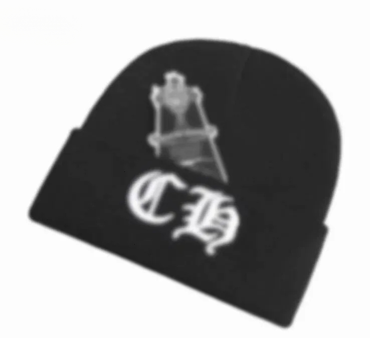 chrome Fashion Beanie/Crâne Caps Chrome femmes bonnet petite étiquette en cuir design fer à cheval fleur pile casquett hommes tricoté Noël croix