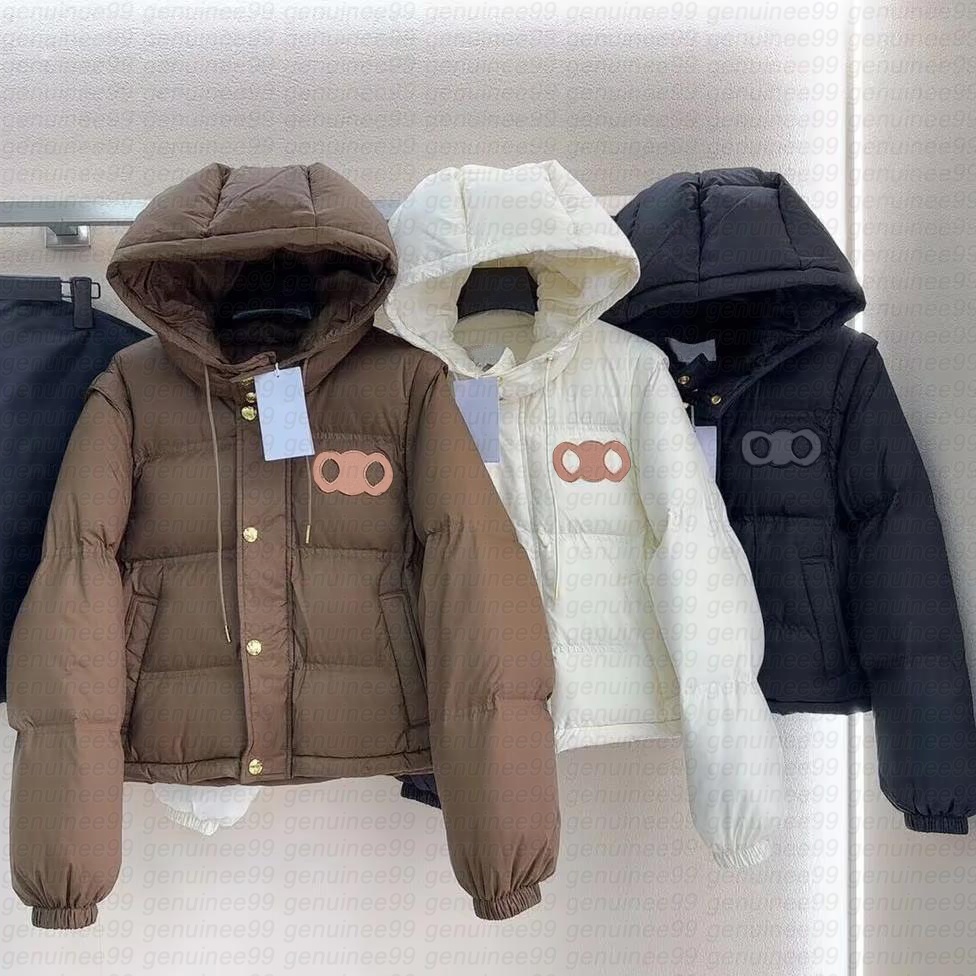 Puffer Down Jackets Hooded Designer Sleeves Detachable Triomphe Coat Womens Winter Warm Parka Outdoor Outerwear Coats Femme Windproof Thicken Warmth