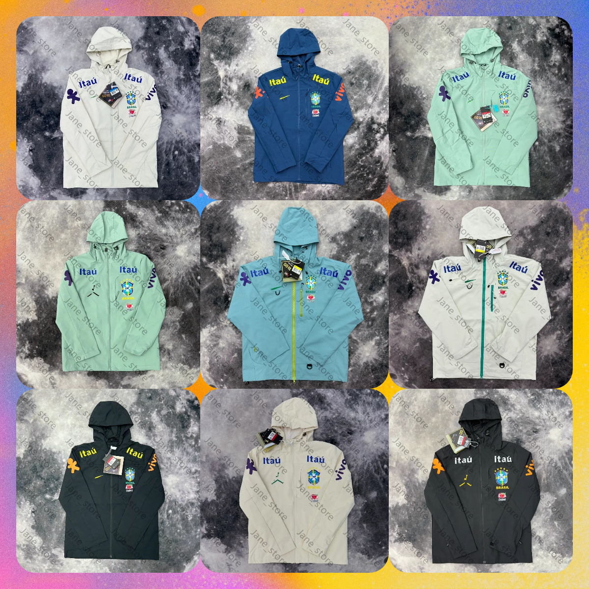 10A Designer Nkniky Brazil Windbreaker Jacket Men Veste Homme Bresil Women Jackets Coat Hoodie Mens Y2k Wind Breaker Waterproof Tracksuit BREJ W1