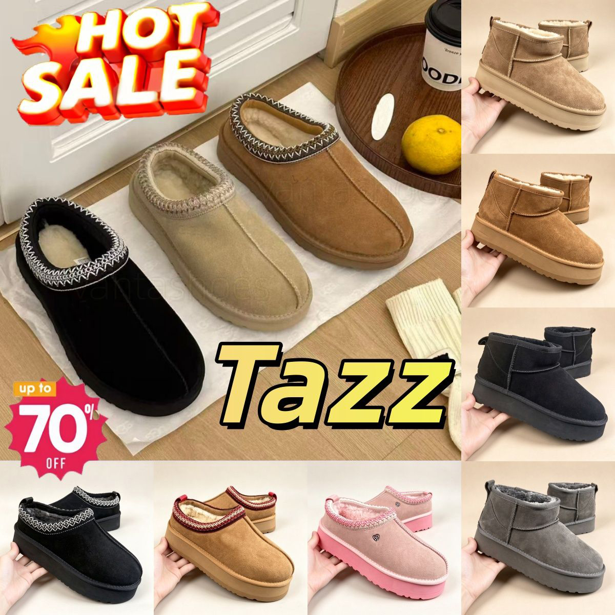 Boots 2025 designer boots womens platform booties winter boot snow Tasman Slippers Tazz mustard eed Chestnut Sand Fur Slides Sheepskin snow warm Bow