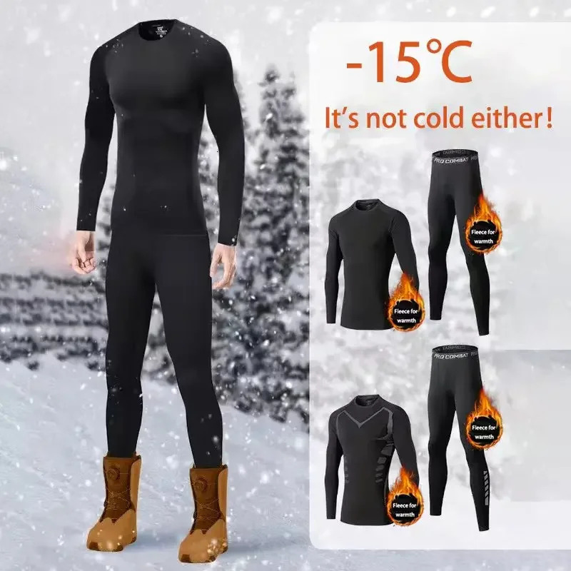 Men's Thermal Underwear Set 2piece Tightfitting Long Winter Cold Weather Protective Elastic and Breathable y260922