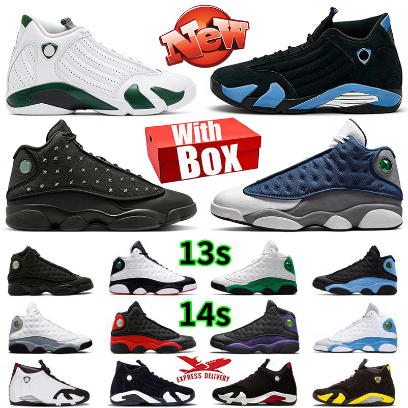 With Box j13 j14 13s 14s Basketball Shoes Forest Green Flint Wings Chicago Black University Blue Laney ferrarishoes men Sports outdoor Trainers Snea