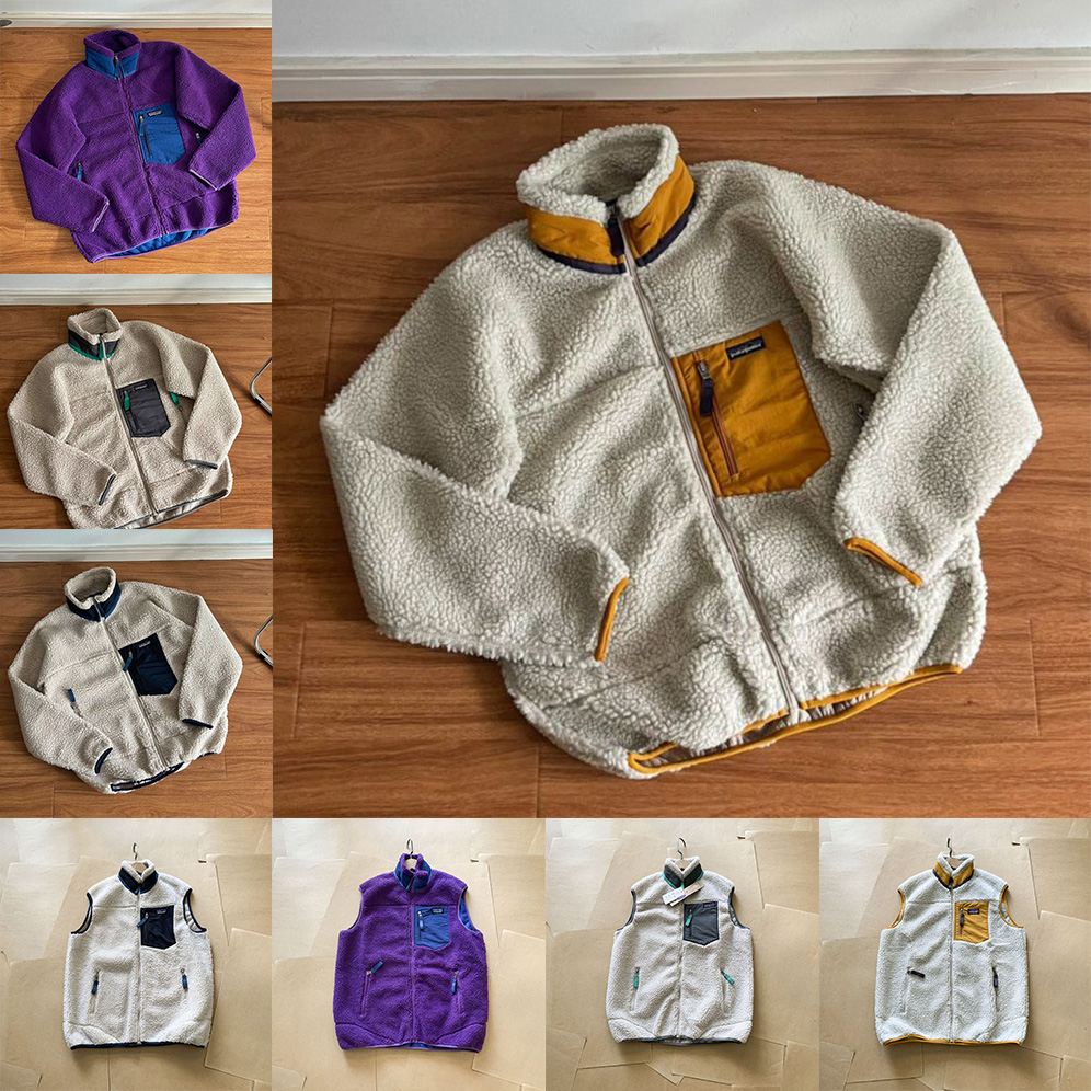 Fleece Jacket Mens Sherpa Full Zip Stand Collar Thick Warm Teddy Coat Designer Classic Retro Outdoor Winter Casual Unisex