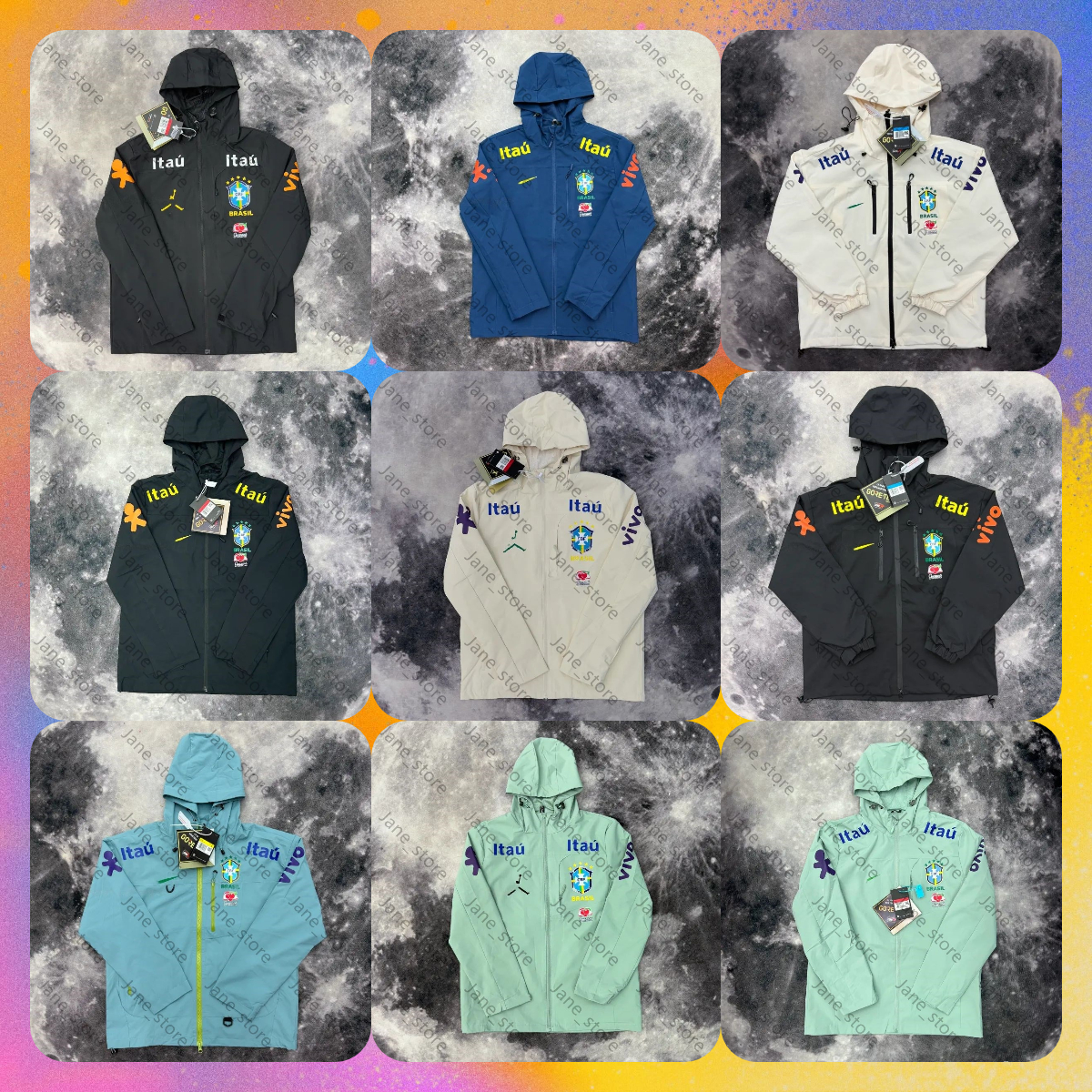 10A Designer Nkniky Brazil Windbreaker Jacket Men Veste Homme Bresil Women Jackets Coat Hoodie Mens Y2k Wind Breaker Waterproof Tracksuit BREJ B3
