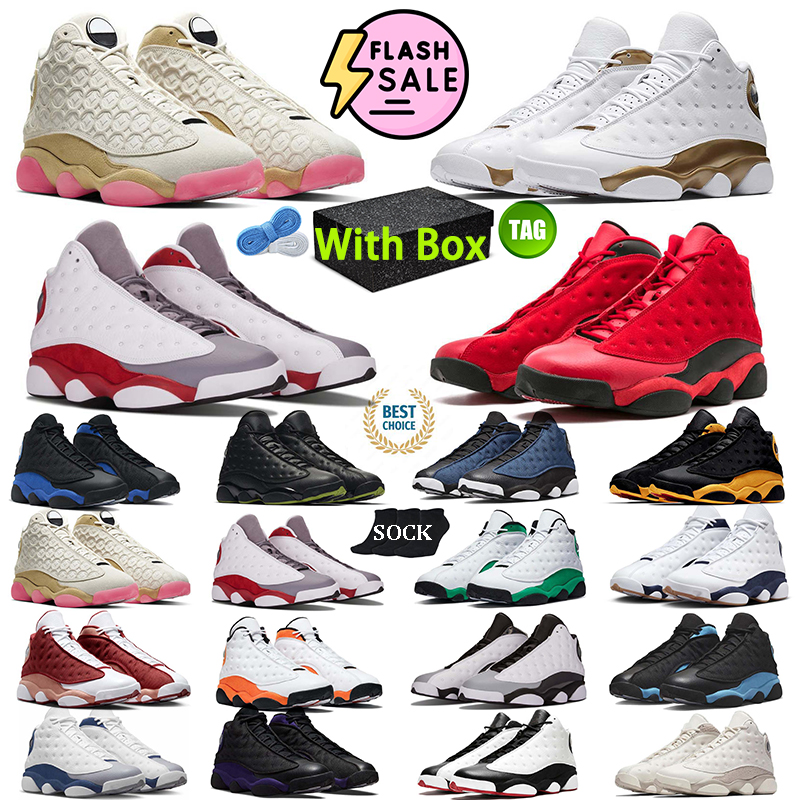 Designer shoe 13s Basketball Shoes 13 for Men White Black cat Houndstooth Wolf Grey Outdoor Sports Mens Trainers Sneakers Original Box Size 40-47