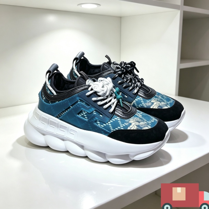 Designers Luxurys Shoes chain reaction Casual platform Black white Brown Orange Animalier flowers mens womens sports sneakers trainers size 5.5-1