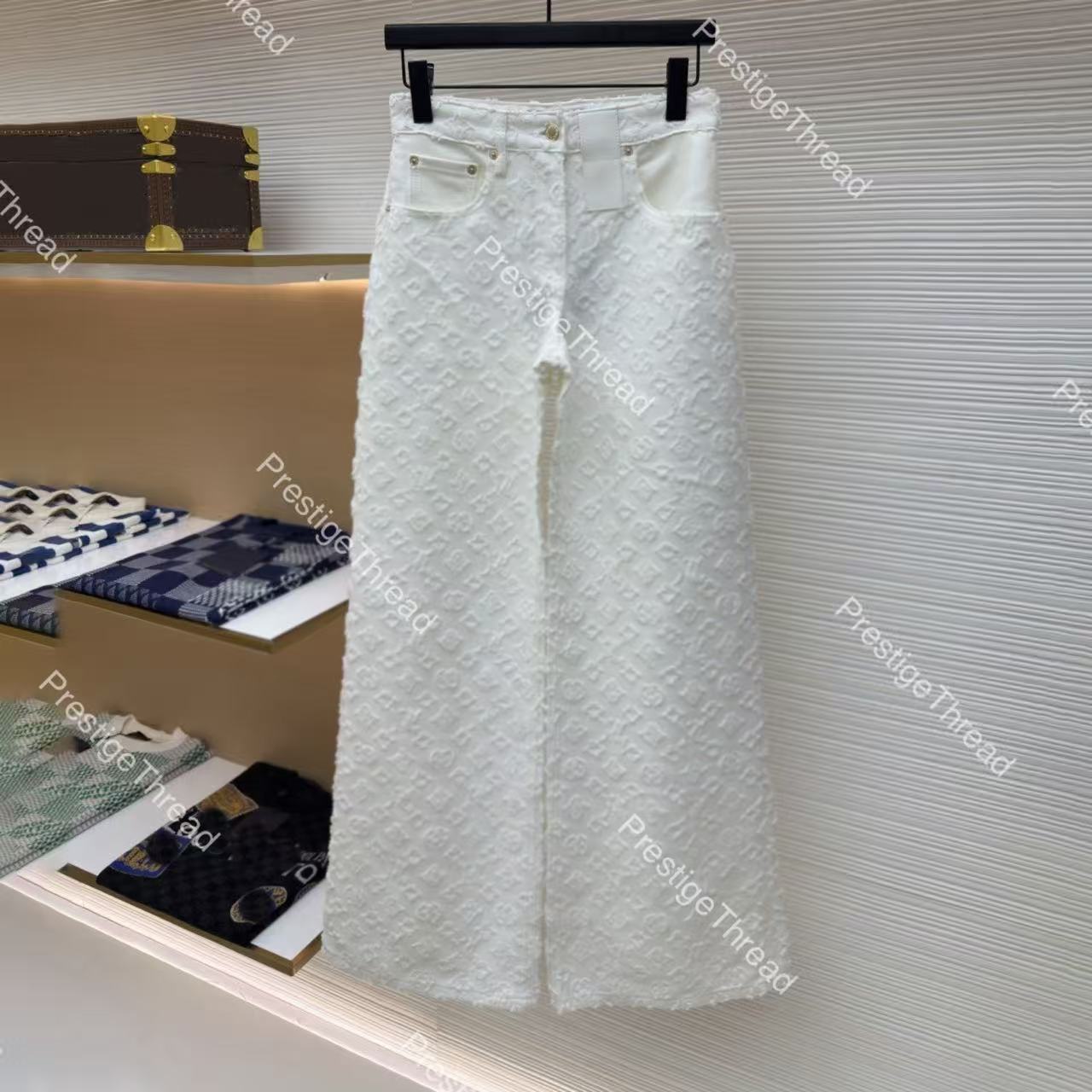 Vintage Embroidered Jacquard Denim Skirt Dress Designer Women's Jeans 26 New Letter Full Print