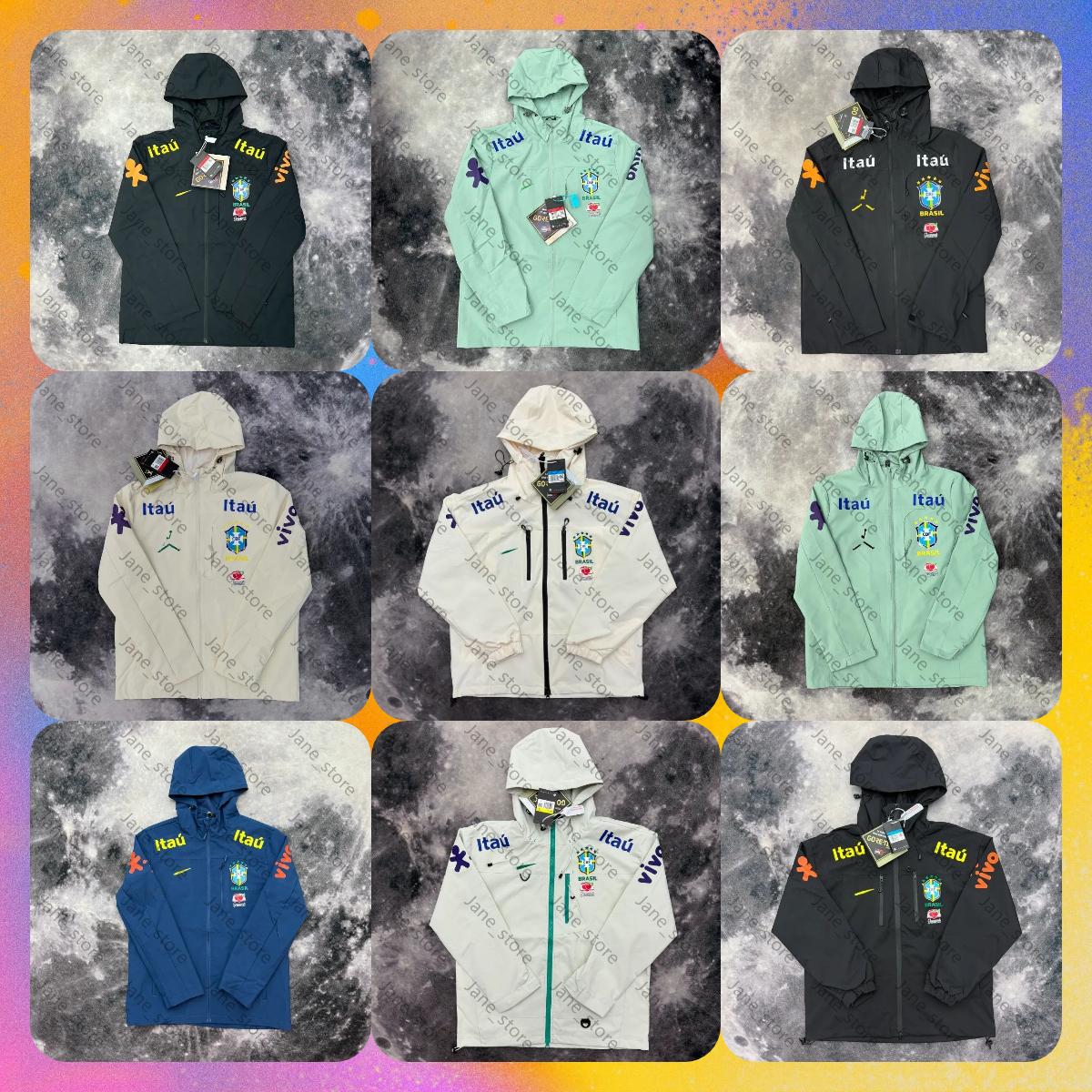 10A Designer Nkniky Brazil Windbreaker Jacket Men Veste Homme Bresil Women Jackets Coat Hoodie Mens Y2k Wind Breaker Waterproof Tracksuit BREJ B1