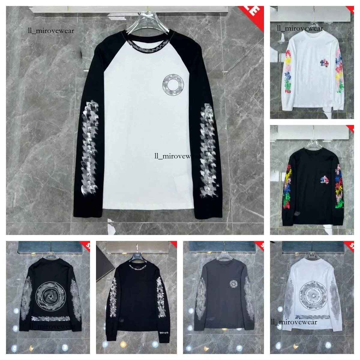High Quality designer chrome shirts Sweatshirts Hip Hop loose sleeves Pullover Cardigan Men hoodies women shirt men Top T Shirt Summer Luxurys Tops